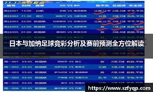 日本与加纳足球竞彩分析及赛前预测全方位解读
